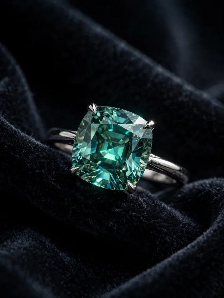 Alexandrite engagement ring showing colour change - unique wedding rings engagement idea