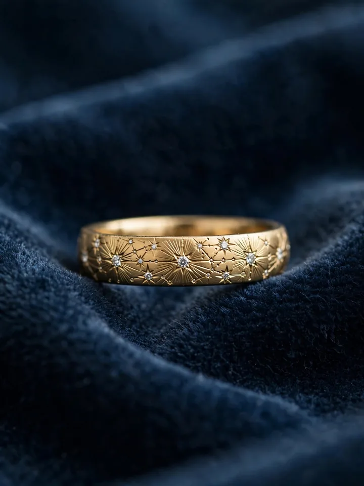 Star set diamond celestial engagement ring - unique wedding rings engagement idea