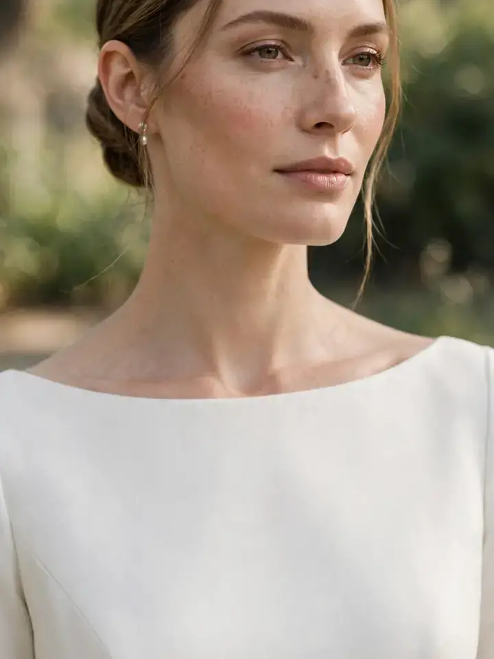 Minimal classic wedding dress — understated timeless bridal style
