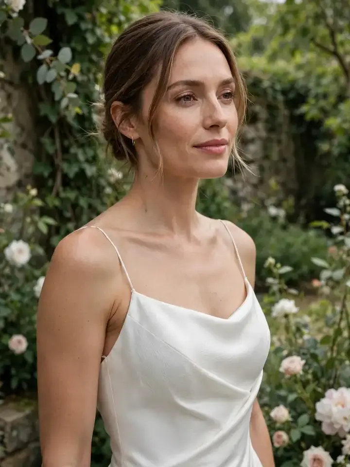 Simple elegant wedding gown — graceful minimalist bride