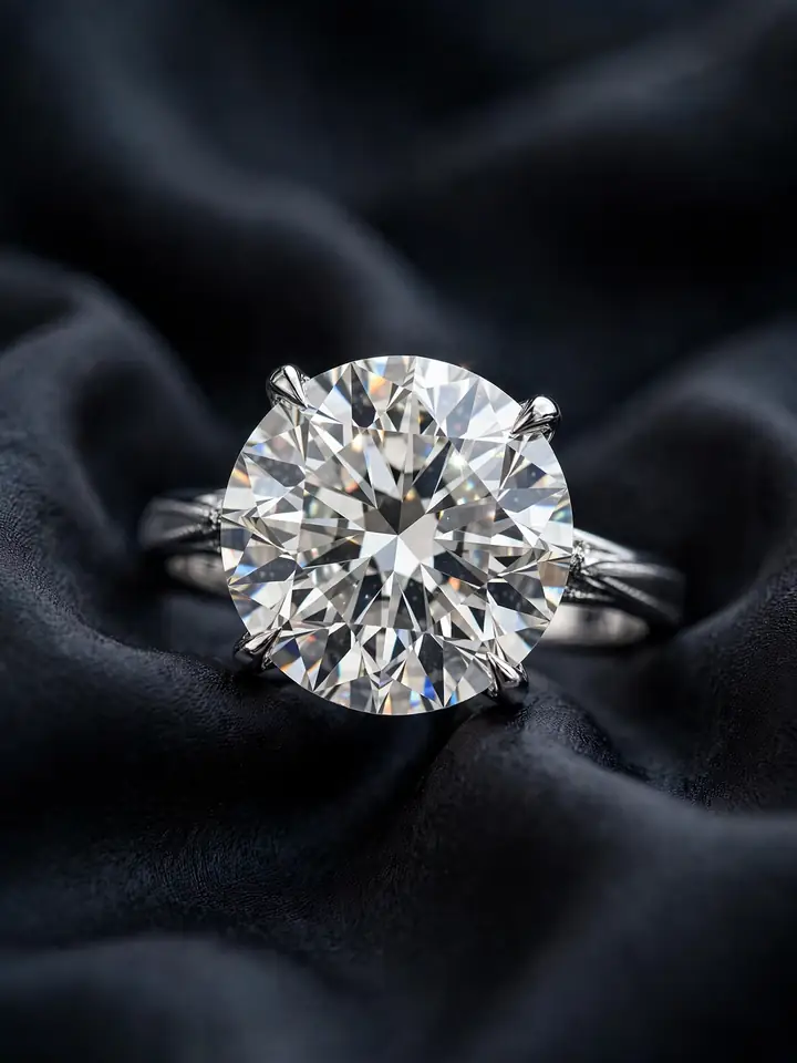 Big expensive diamond wedding ring with large carat center stone