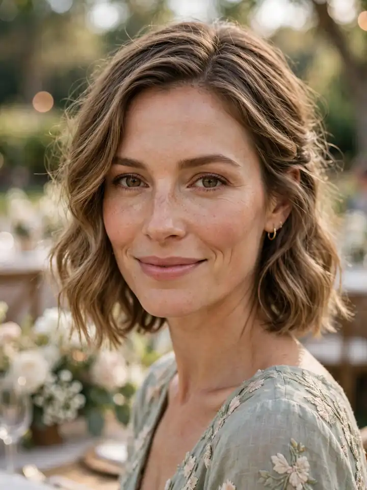 Soft waves wedding guest hairstyle