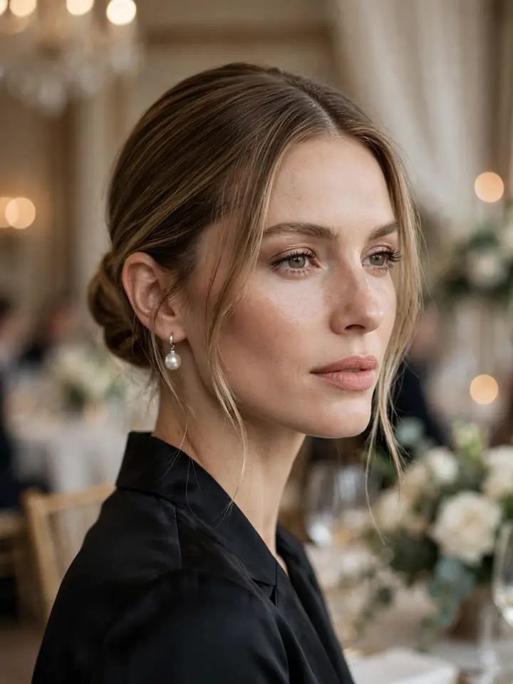 Low bun wedding guest hairstyle