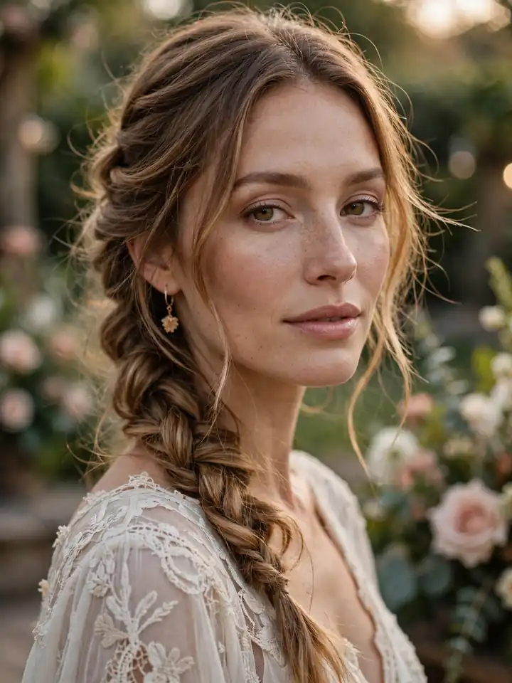 Braided wedding guest hairstyle