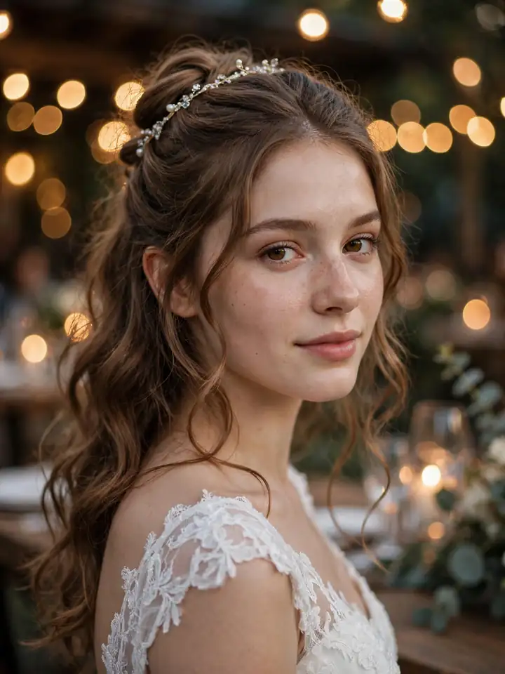 Half-up girls wedding hair - half up half down kids wedding hairstyle